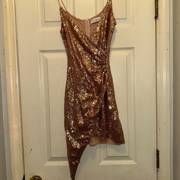 Hello Molly glass cage‎ sequin dress bronze size XS - Picture 5 of 9